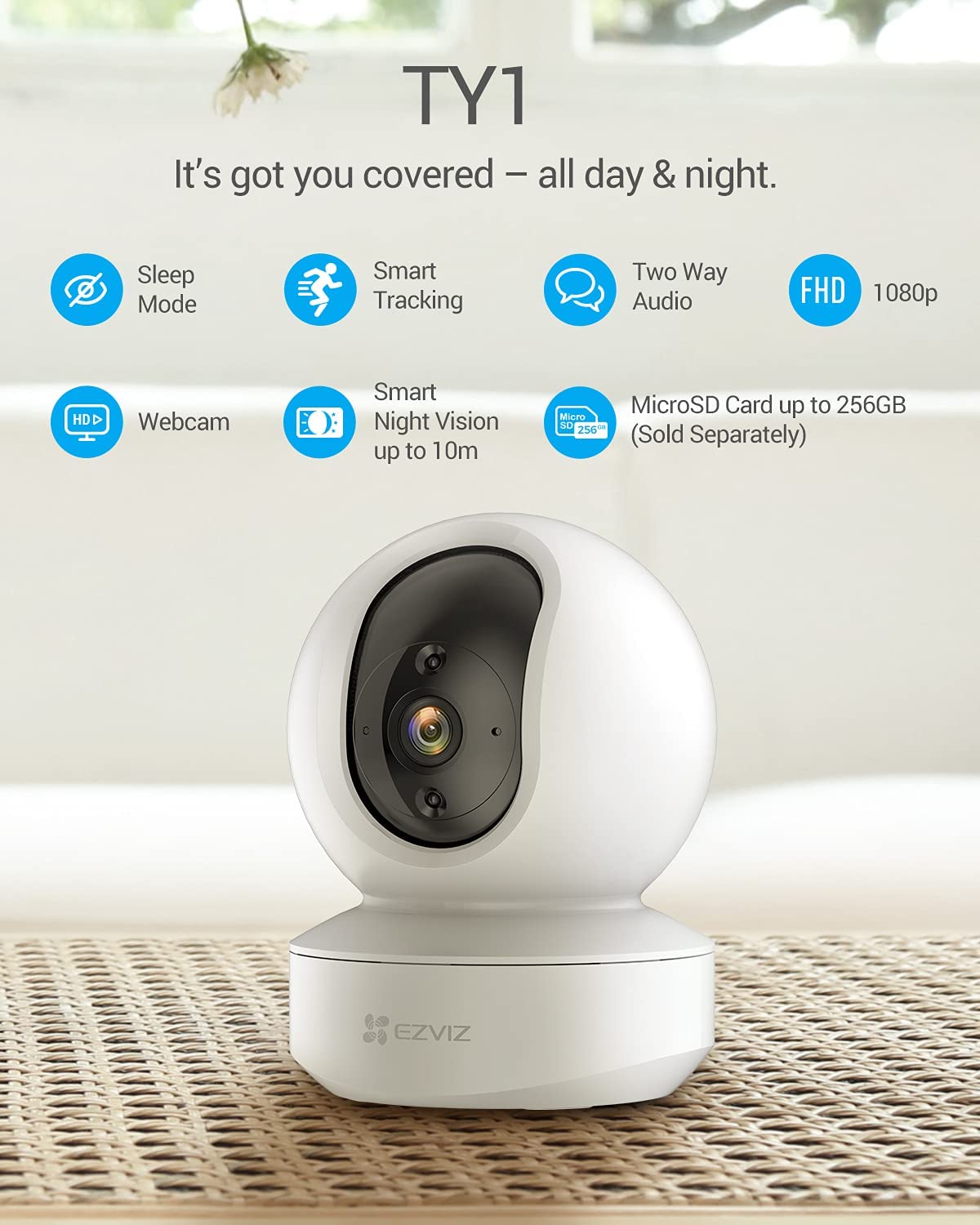 Camera EZVIZ TY1 2MP Full HD, Đàm Thoại Hai Chiều - HÀNG CHÍNH HÃNG