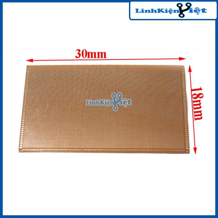 Phíp Đồng Lỗ - Bảng Mạch Đục Lỗ Sẵn PCB Nâu - Kích Thước 18x30cm