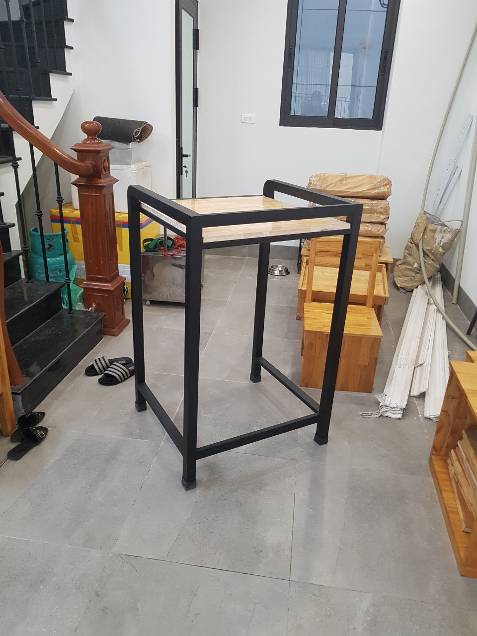 Kệ để máy sấy máy giặt giá rẻ-Giao ngay TP. HCM & Hà Nội - Khung thép hộp 40x40 sơn tĩnh điện, mặt gỗ tự nhiên chịu tải 300Kg