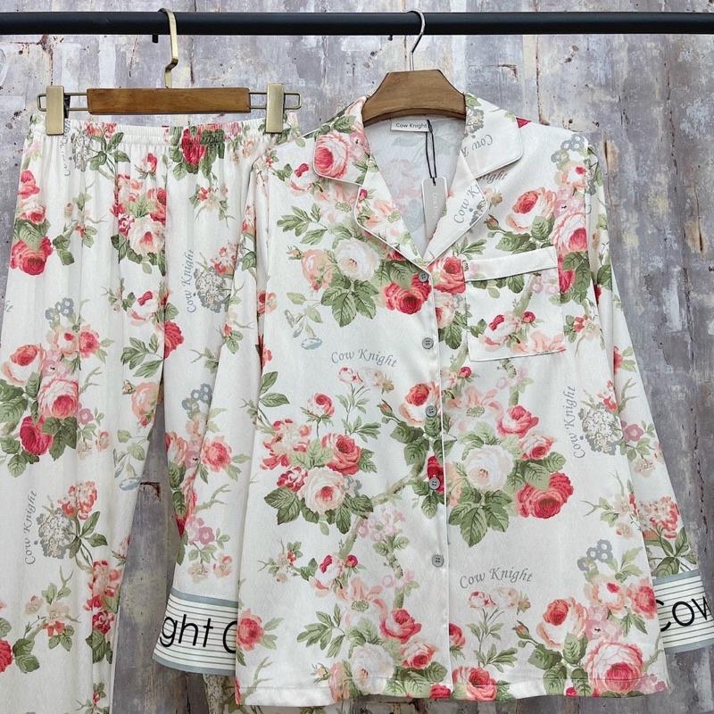 BỘ PIJAMA LỤA CAO CẤP MULISI HỒNG BUN GA RI