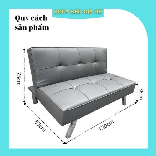 Sofa Mini Đa Năng Cho Nhà Nhỏ Màu Xám Bọc Da Dài 1m2