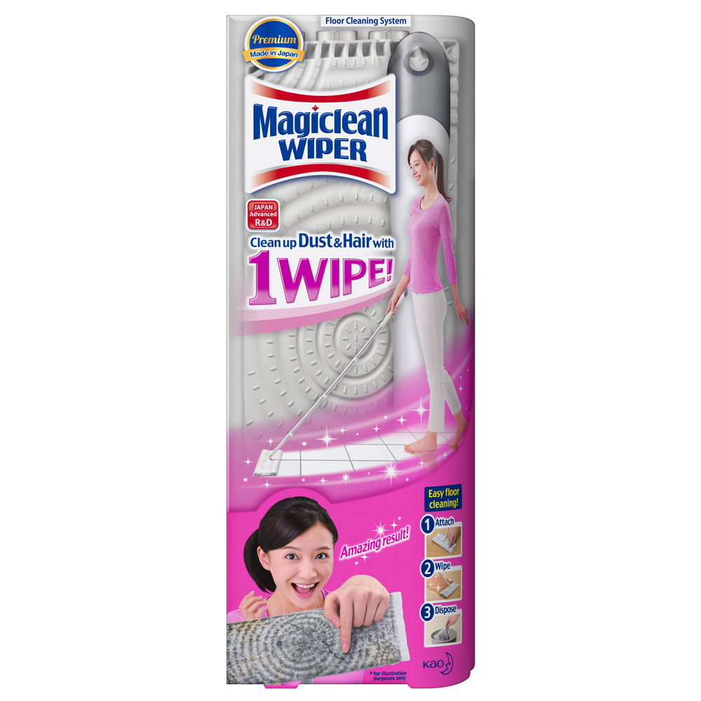 COMBO BỘ LAU SÀN MAGICLEAN WIPER WIPE &amp; MOP (Cây &amp; Giẻ Lau Sàn) và Gói giẻ lau thay thế đồng bộ