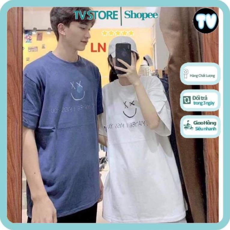 Áo thun nữ TVSTORE Áo phông mặt cười mắt X DA6 cotton mát form rộng unisex nhiều màu