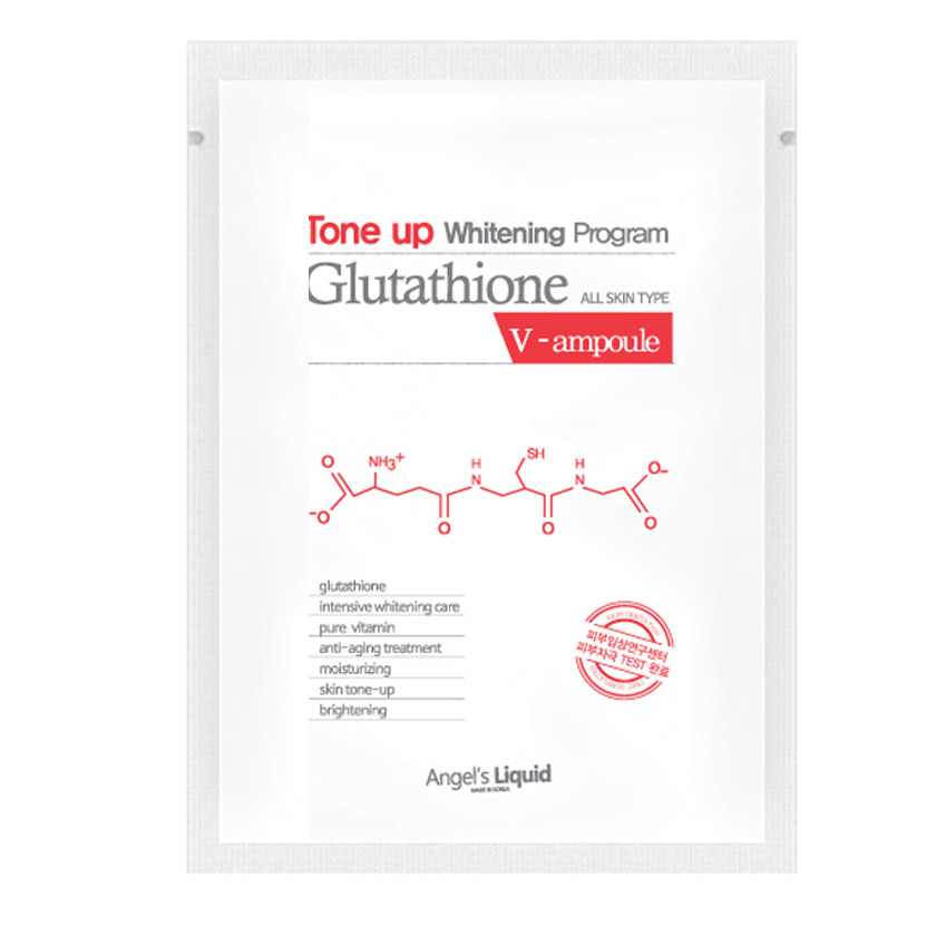 Mặt Nạ Dưỡng Trắng Sáng Da Angel’s Liquid Tone Up Whitening Program Glutathione V-Ampoule Mask 25g