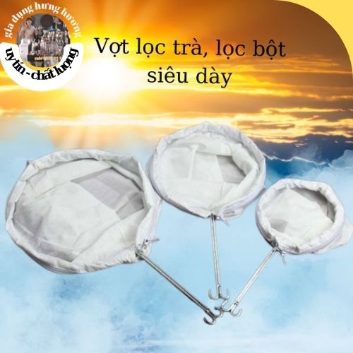 Vợt Lọc Trà Vải Khung Inox đủ cỡ vợt lọc đậu nành, lọc trà, lọc bột bánh, sữa chuyên dụng cụ pha chế trà sữa