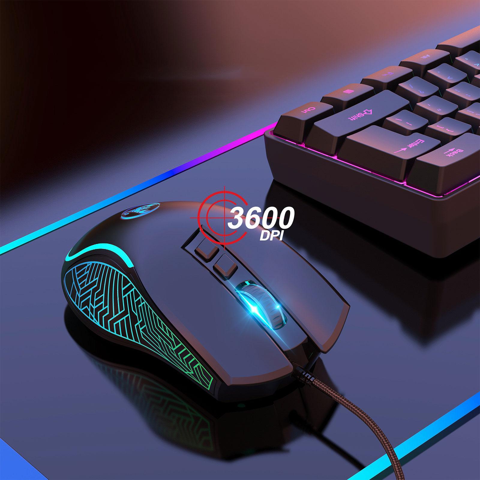 Computer Wired USB Mouse Gaming Mouse 7 Color LED Backlight for Game Lover