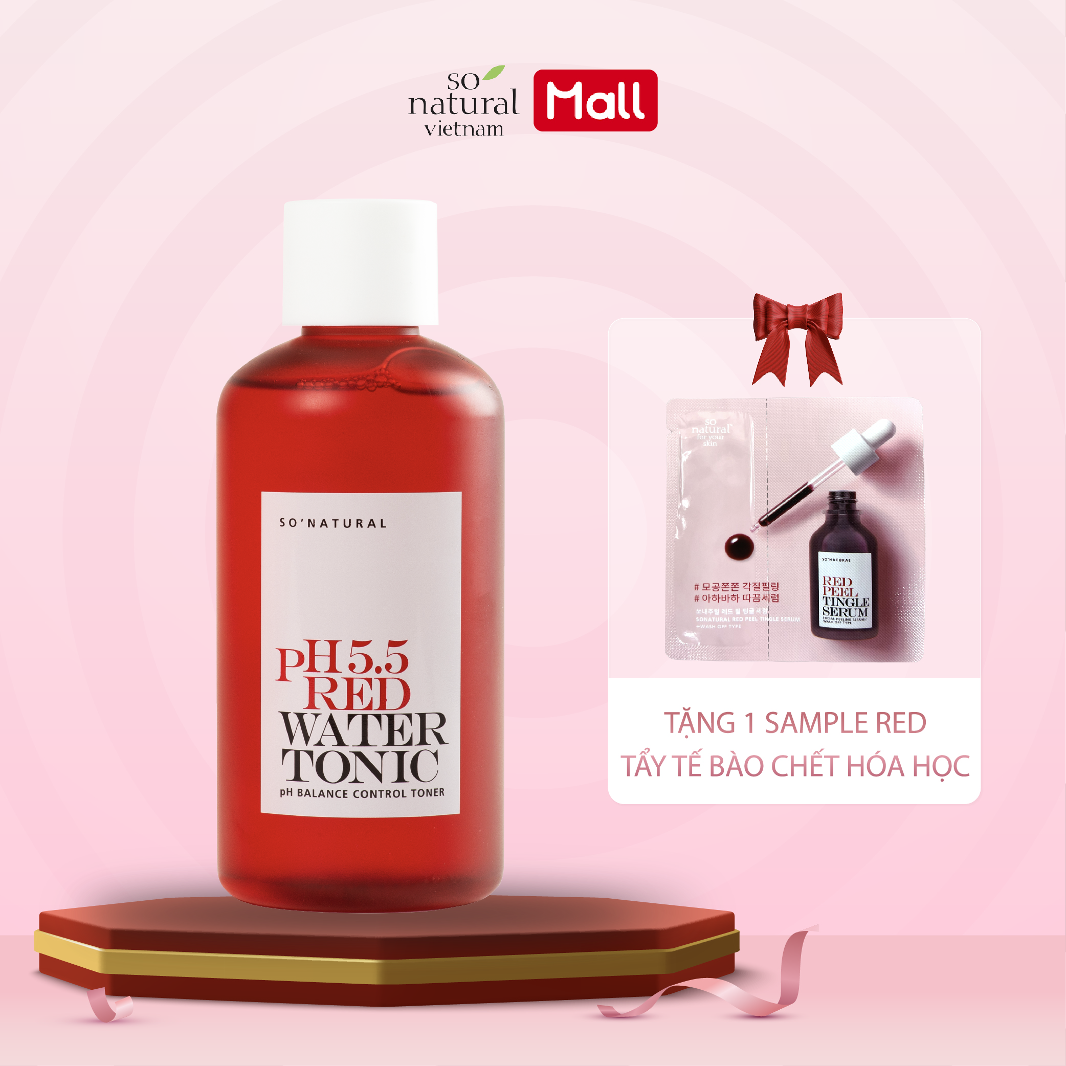 Nước Hoa Hồng Cấp Ẩm Cho Mọi Làn Da So Natural Red Peel PH 5.5 Red Water Tonic 250ml