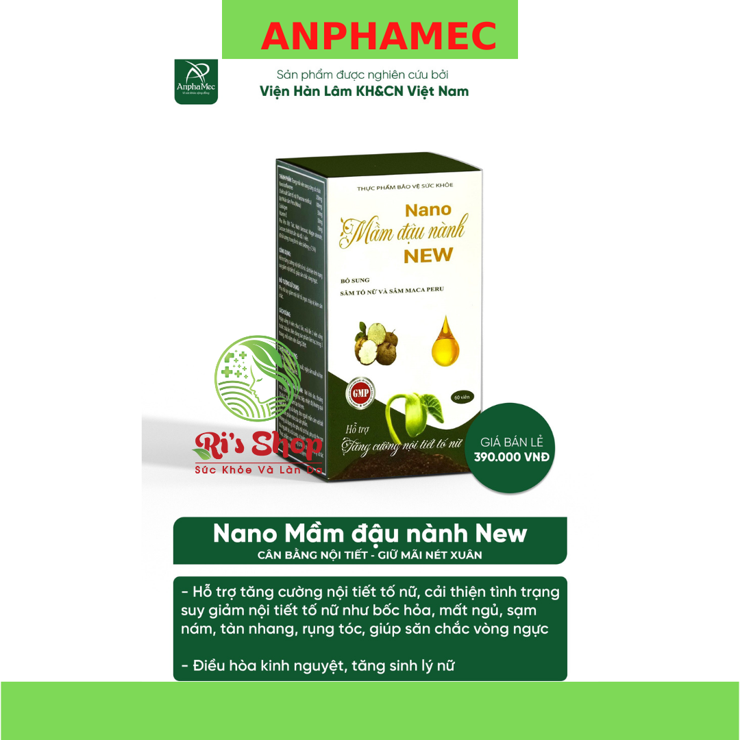 NANO MẦM ĐẬU NÀNH NEW ANPHAMEC - CÂN BẦNG NỘI TIẾT TỐ, CẢI THIỆN LÀN DA VÀ GIÚP CẢI THIỆN VÒNG 1 