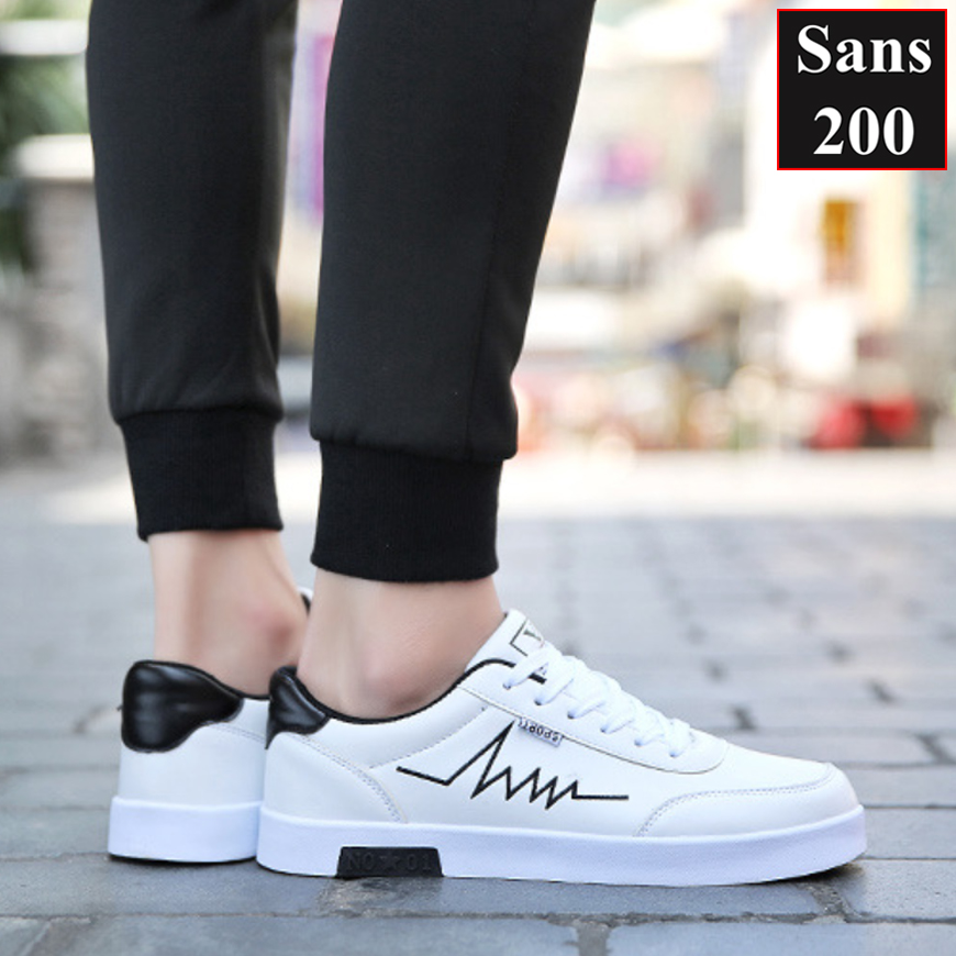 Giày sneaker nam trắng Sans200 giầy thể thao sneakers fullbox sport fashion basic đẹp năng động trẻ trung hàn quốc