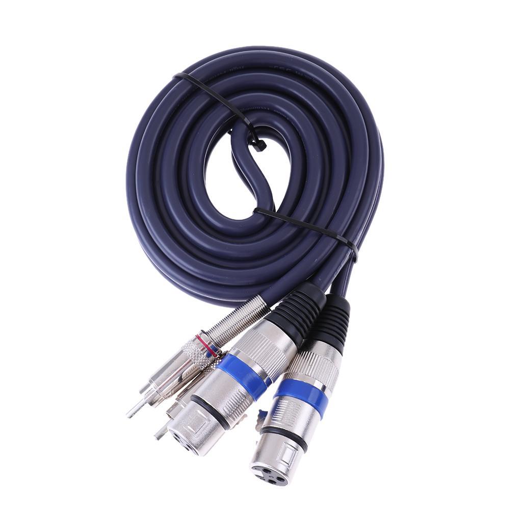 Dual Female XLR To Male RCA Cable 2 XLR To 2 RCA Plug  Audio Cable .5M