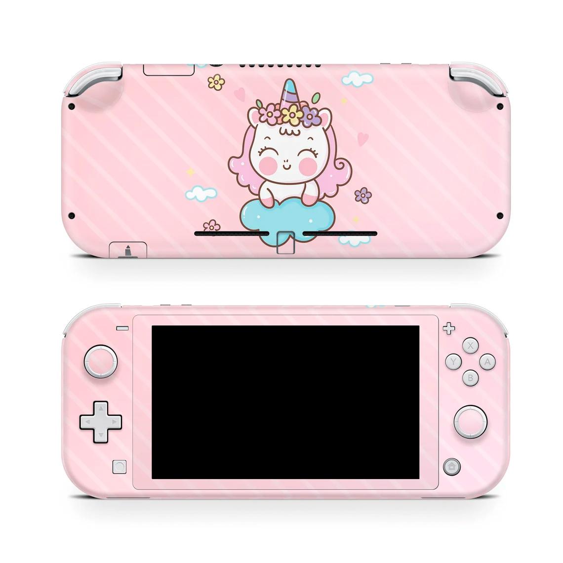 Skin decal dán Nintendo Switch Lite mẫu Cute unicorn (dễ dán, đã cắt sẵn)