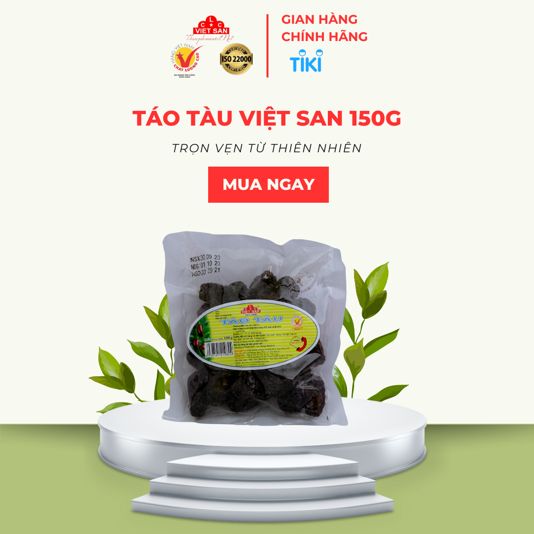 Táo Tàu khô Nguyên Liệu Nấu Chè Việt San 150g