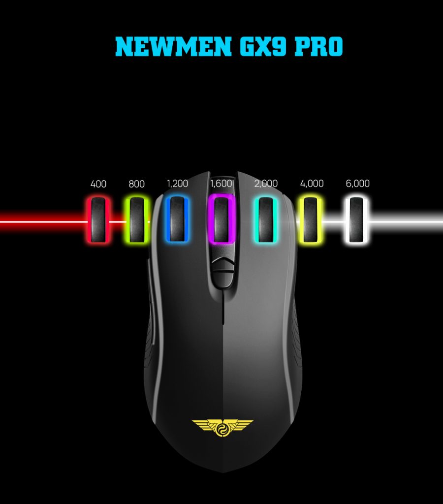 Chuột máy tính có dây Gaming Newmen GX9Pro, Sensor Pixart PMW3389, 16000DPI, Switch Kailh GM4.0, độ bền 60 triệu lượt nhấp,LED 16,8 triệu màu, phù hợp game thủ chuyên nghiệp- Hàng chính hãng