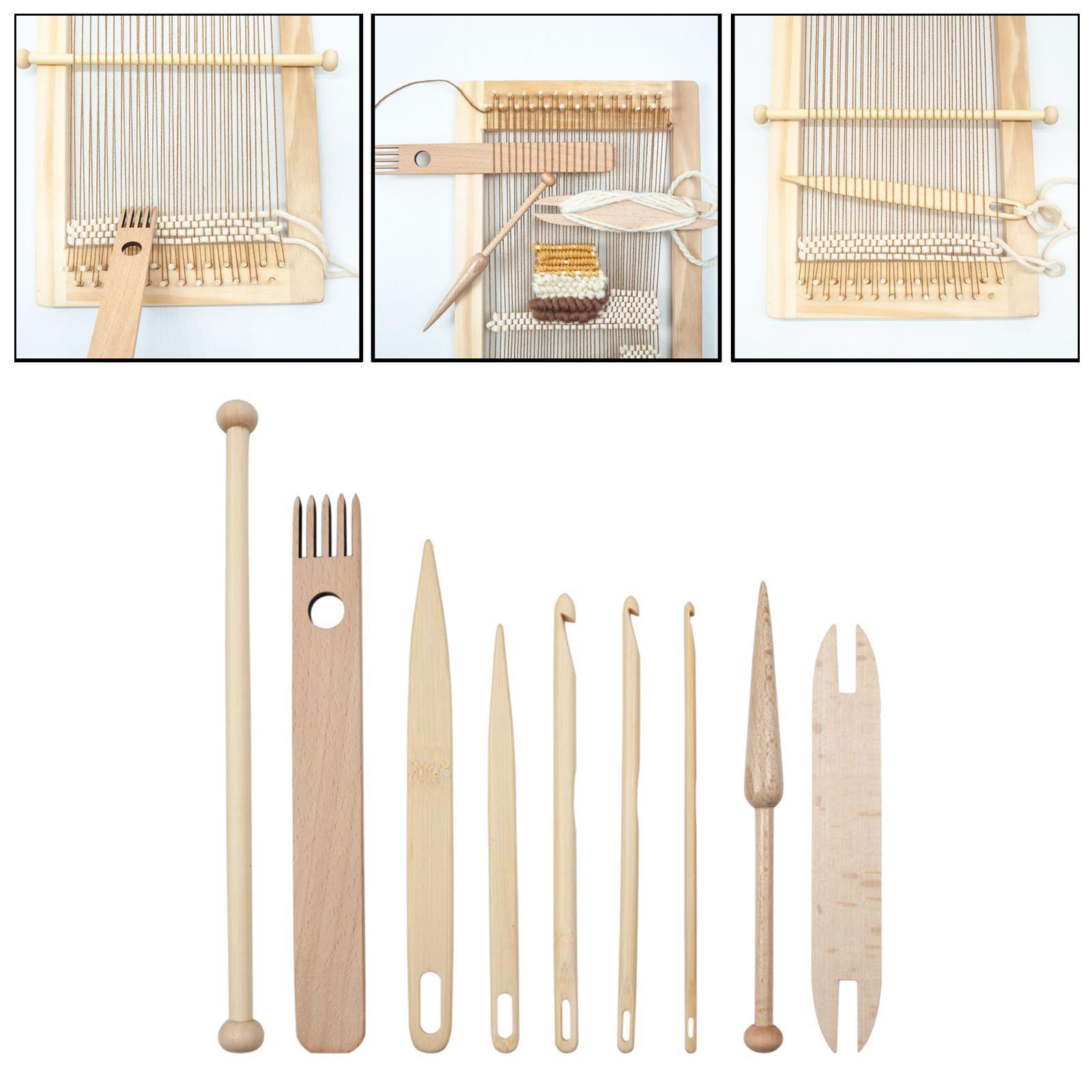 9x Weaving Loom Tools Knitted Crochet Weaving Shuttle Stick for Rug