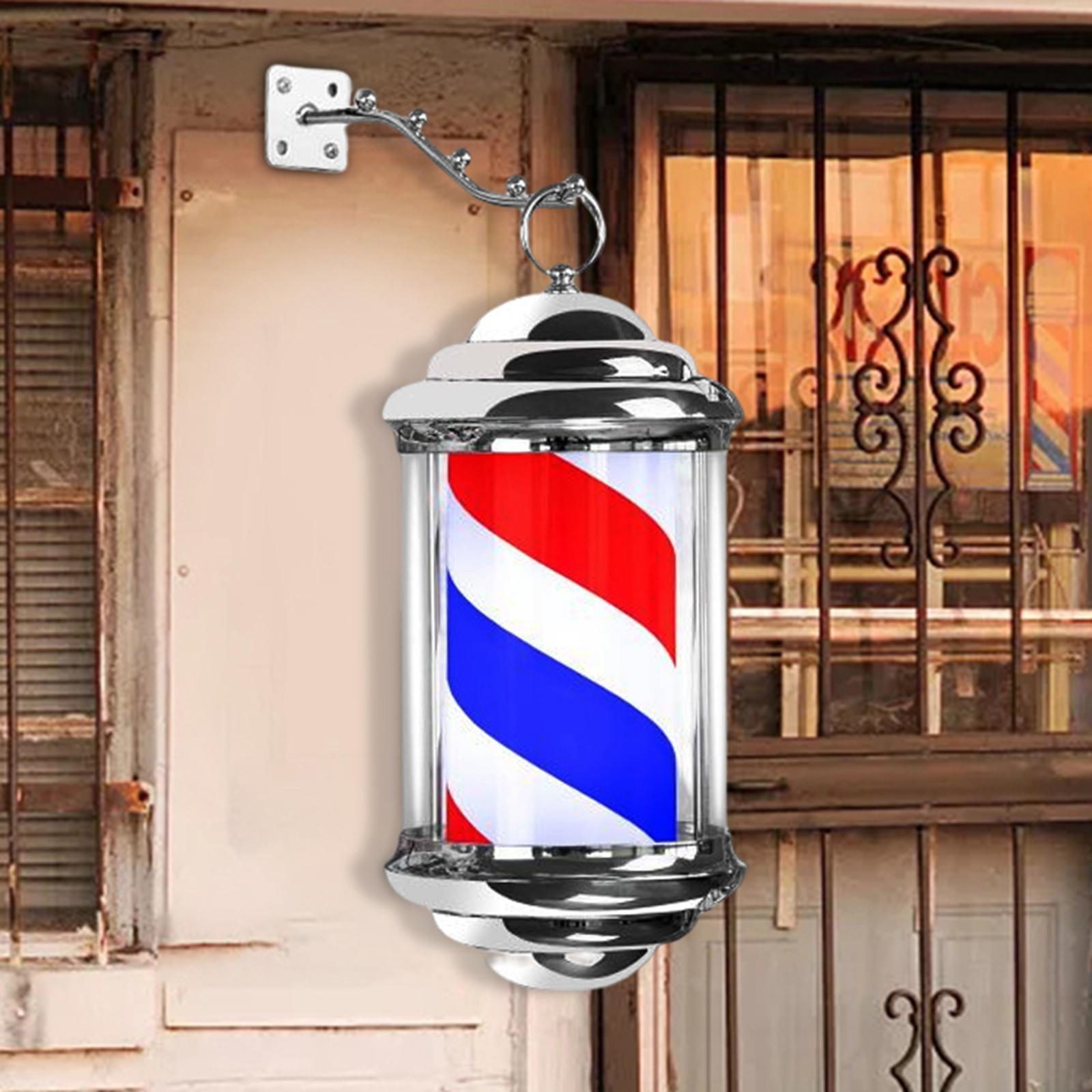 Barber Shop Pole Light Stripe Rotating Hair Salon Shop Sign for Outdoor