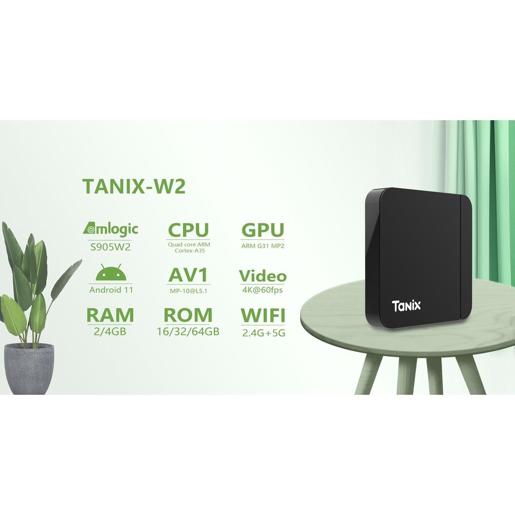 Box Tanix W2 - Android TV 11.0 - Amlogic S905W2, - Dual Wifi - Bluetooth - Có Optical - Hàng Nhập Khẩu