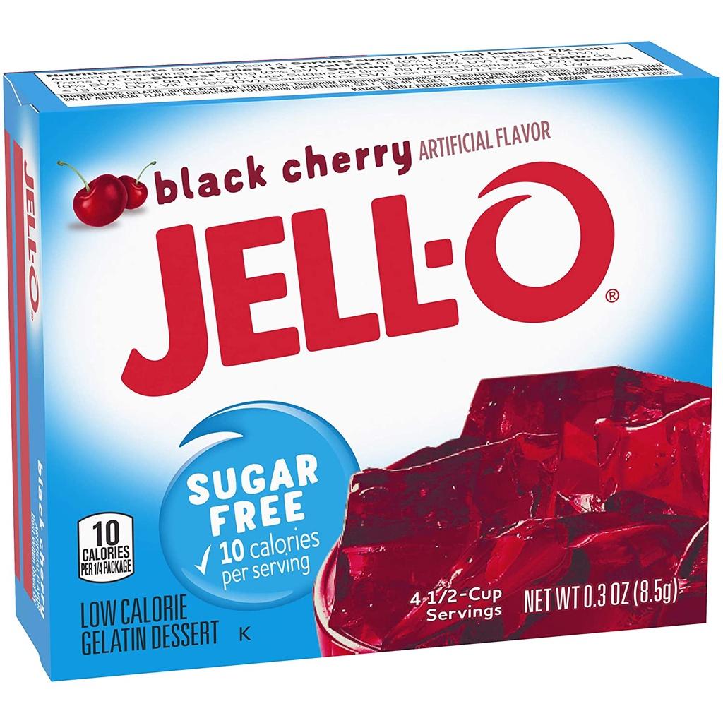 BỘT RAU CÂU - GELATIN VỊ CHERRY ĐEN - KHÔNG ĐƯỜNG - KHÔNG BÉO Jell-O Black Cherry Sugar-Free Gelatin Mix, 8.5g (0.3 oz)