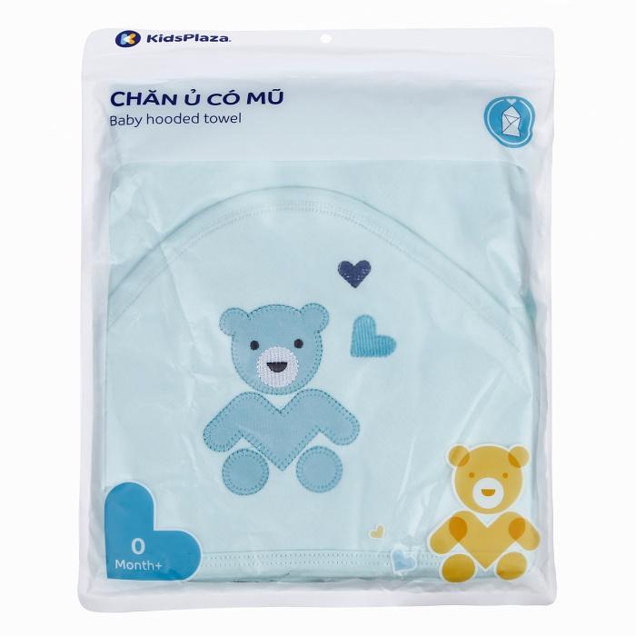 Chăn ủ có mũ thêu hình Kids Plaza 1-2 lớp BA21 (Nhiều màu