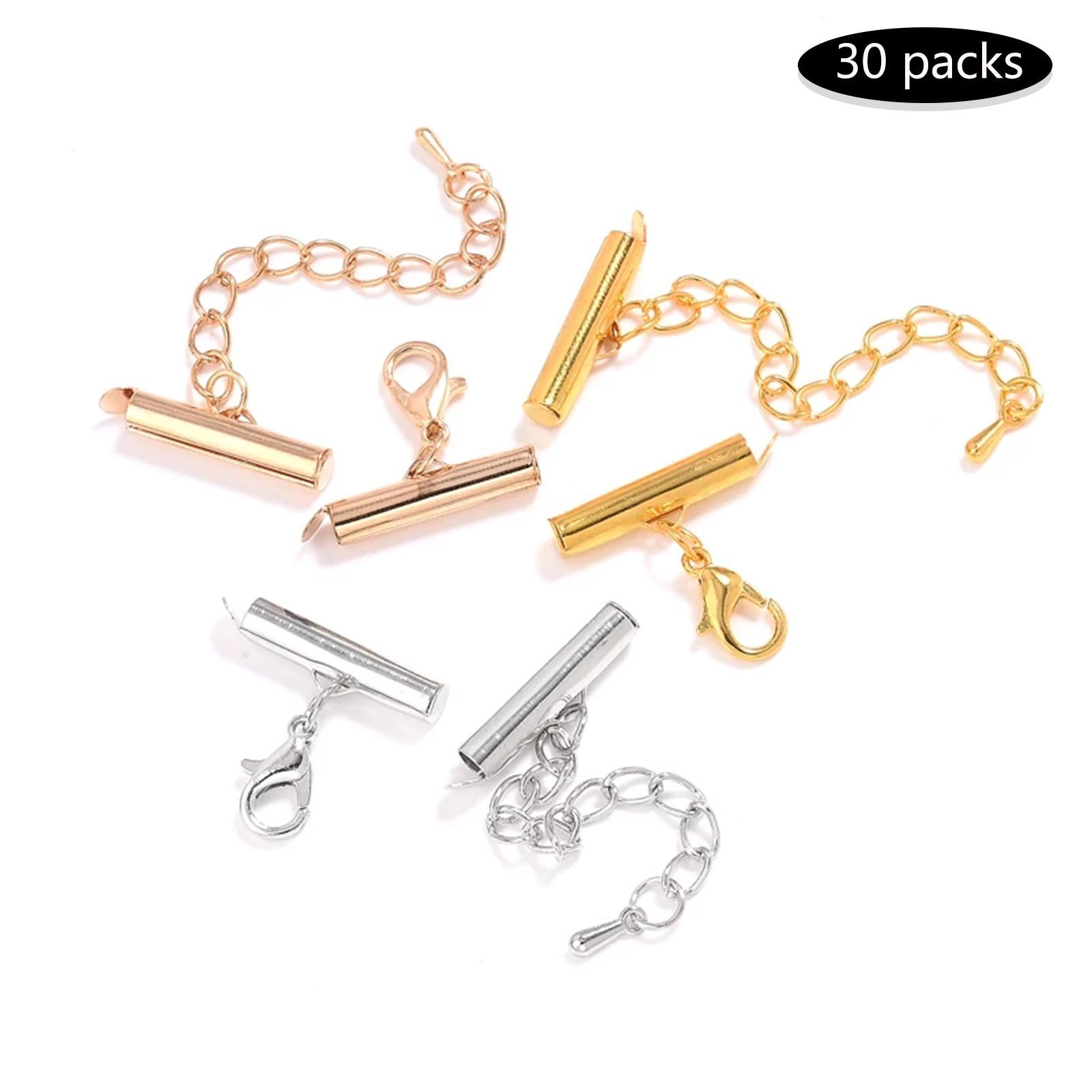 Slide on End Clasp Tubes Slider End Caps Slider Clasp for DIY Earrings Chokers Accessories
