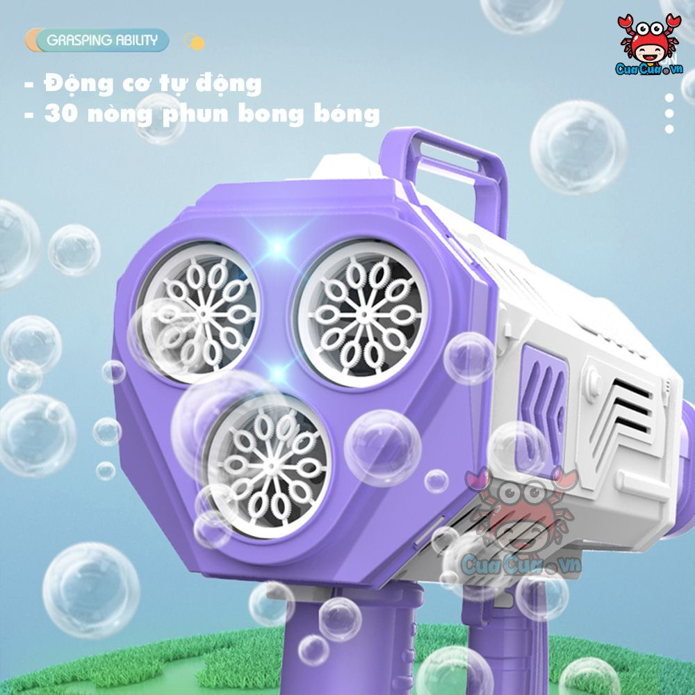 Súng bắn bong bóng xà phòng cỡ lớn 20 30 40 nòng tự động, máy thổi bong bóng tự động phun nhiều nòng đồ chơi cho bé chụp ảnh ngoài trời