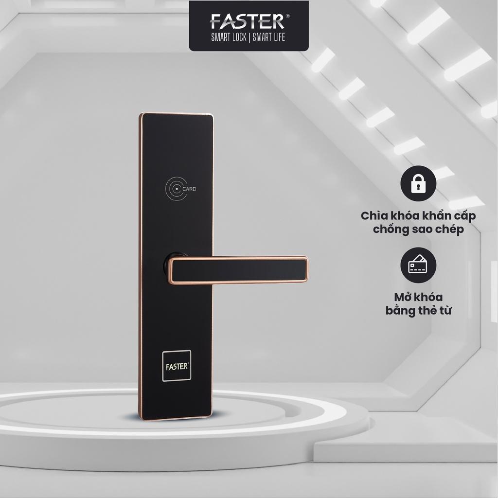 Khóa thông minh Tích hợp Đầu Đọc Thẻ HFS6080 GL FASTER mở bằng thẻ từ, mật mã an toàn cho hộ gia đình