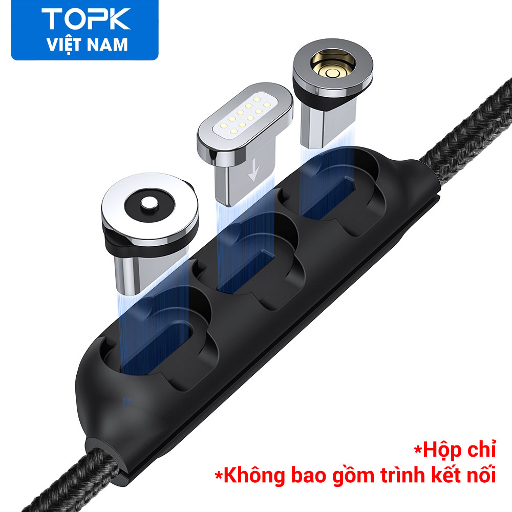 [HÀNG CHÍNH HÃNG] Hộp Đựng Đầu Cắm Nam Châm TOPK L34 - Micro, USB Loại C, IPHONE (Không Bao Gồm Đầu Nối) - INTL - Phân phối bởi TOPK VIỆT NAM