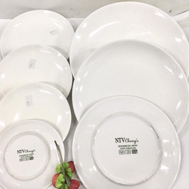 Dĩa sứ tròn sâu trắng 16cm, 18cm, 20,5cm, 23cm, 25,5cm, 28cm, 29,7cm, 36cm, 40cm