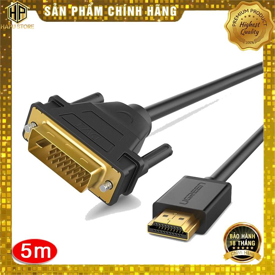 Cáp HDMI sang DVI 24+1 Ugreen 10137 dài 5m chính hãng - Hàng Chính Hãng