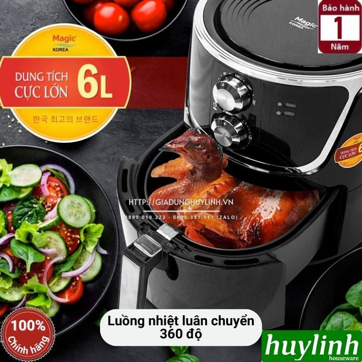 Nồi chiên không dầu Magic Korea A801 - Dung tích 6 lít - Công suất 1800W [Magic A-801] - Hàng chính hãng