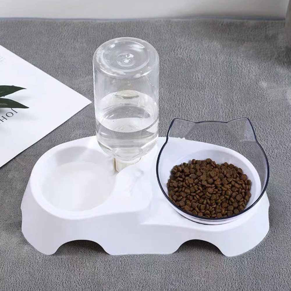 Bát Ăn Nghiêng Cao Cấp Kèm Bình Uống Nước Tự Động Chống Gù Cho Chó Mèo