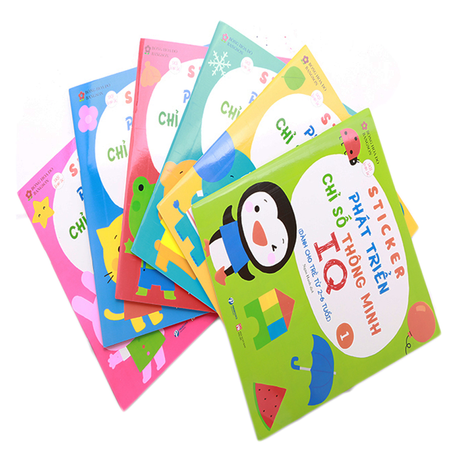 Combo Sticker Phát Triển Chỉ Số Thông Minh IQ dành Cho Trẻ Từ 2-6 Tuổi (Gồm 6 Quyển)