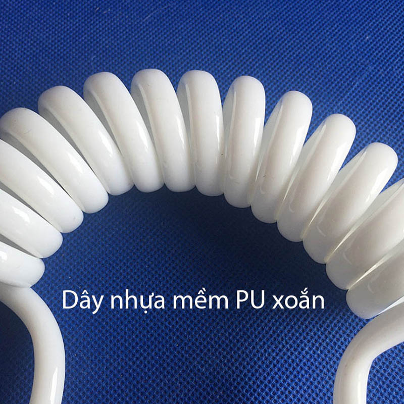 Dây mềm cho vòi xịt vệ sinh uốn hình lò xo bằng nhựa PU dài (dài 1.5m-2m-3m tùy chọn)