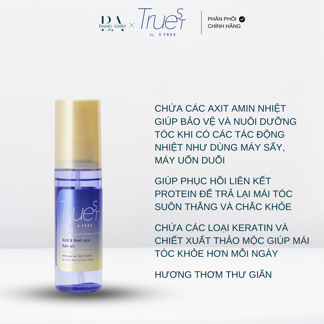Tinh dầu dưỡng tóc chăm sóc tóc nhiệt Truest by S FREE Acid&amp;Heat Care Hair Oil