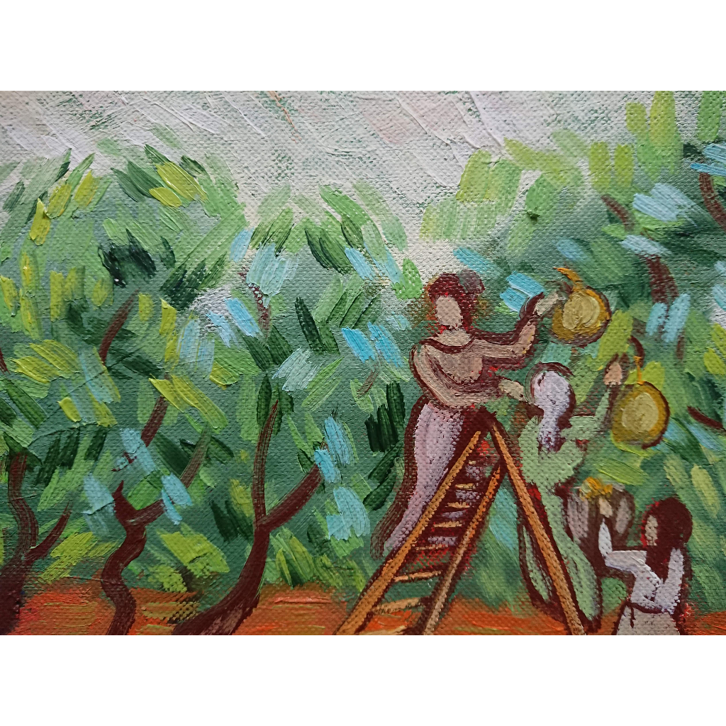 Tranh Sơn Dầu Vẽ Tay 30x40cn - Thu Hoạch Oliu