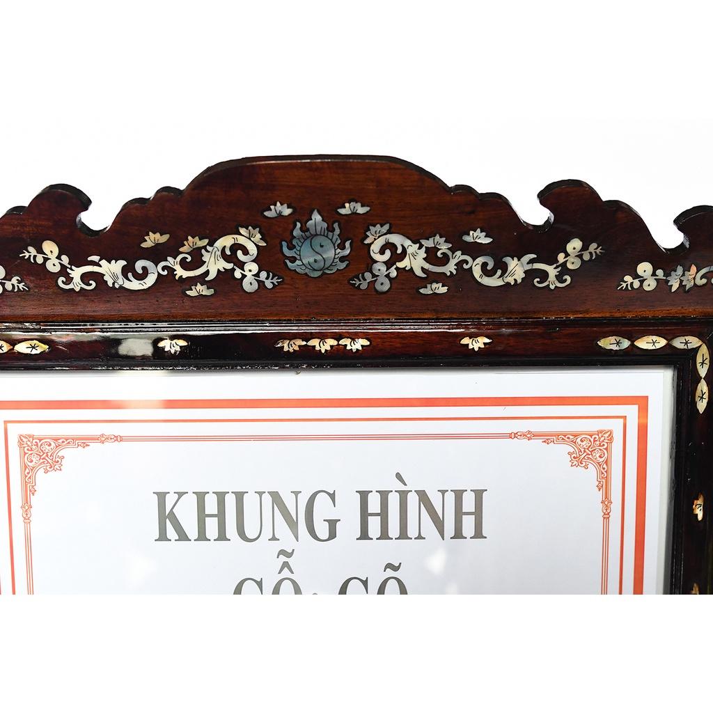 Khung hình thờ gỗ Gõ, cẩn ốc xà cừ 35 x 25