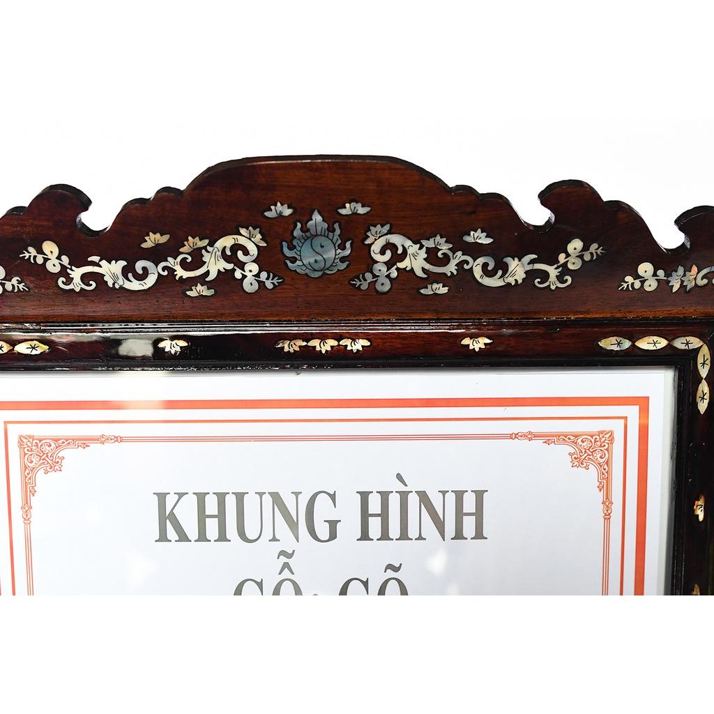 khung hình thờ gỗ Gõ, cẩn ốc xà cừ 35 x 25