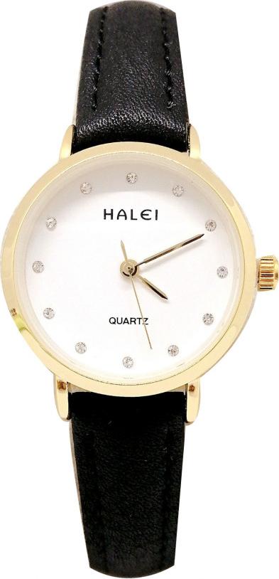 Đồng Hồ Nữ Halei HL542 Dây da đen mặt trắng