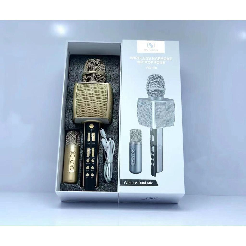 Combo 2 Micro Karaoke Bluetooth YS98 Song ca kèm loa không dây giả giọng nói -Kèm micro song ca - Hàng chính bh 12 tháng