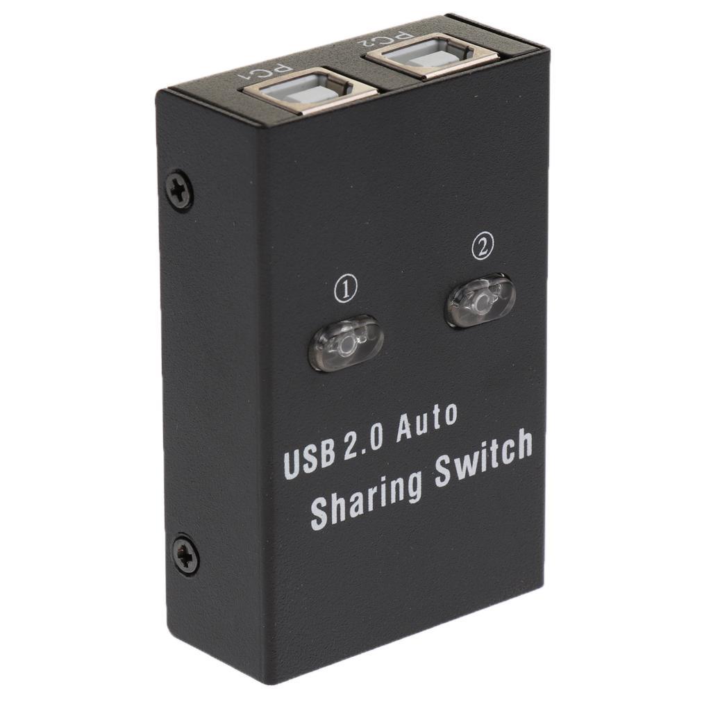 USB 2.0 Manual Sharing Switch KVM Selector 2Ports HUB For PC Scanner Printer