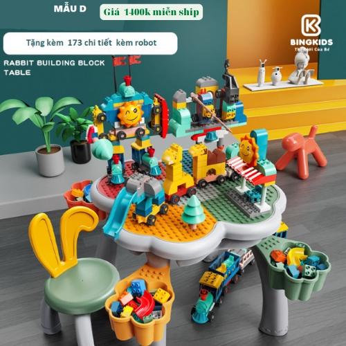 Đồ chơi xếp hình xây dựng khối lớn 173 chi tiết robot nhiều loại, lắp ráp.