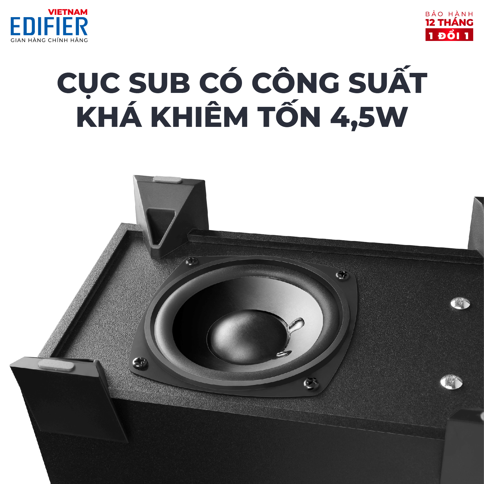 Bộ loa 2.1 vi tính EDIFIER M1360 Có bảng điều khiên rời - Âm thanh sắc nét - Vỏ gỗ MDF chống dội âm - Hàng chính hãng