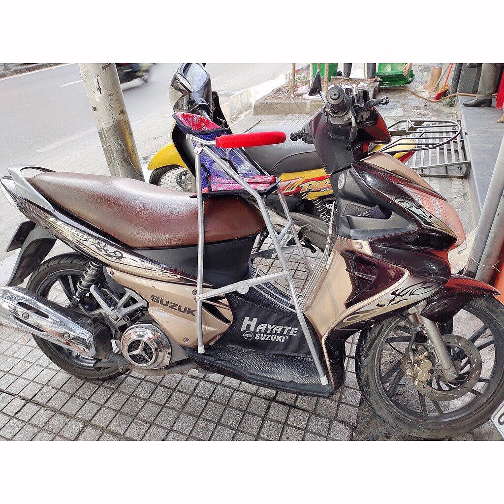 Ghế ngồi xe máy Hayate cho bé, GHẾ GA XẾP SẮT SƠN TĨNH ĐIỆN