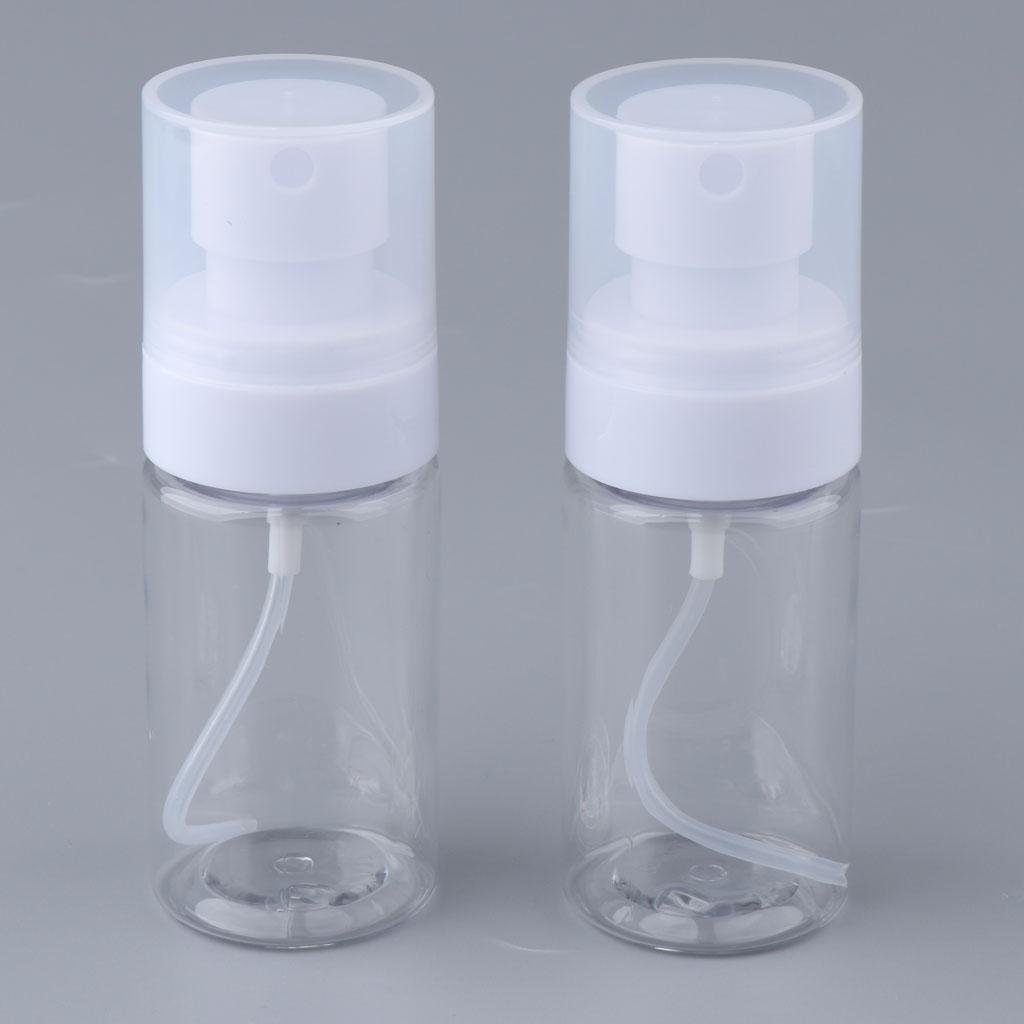 2Pcs Empty Refillable Plastic Perfume Toner Bottles Cosmetic Makeup Travel Lotion Cream Containers Dispensers 40ml