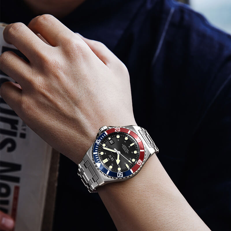 Đồng hồ nam chính hãng I&amp;W Carnival 726G-T4 Hàng mới fullbox ,Kính chống xước,Chống nước 100m,BH 24 tháng,Máy Cơ Automatic,dây kim loại xịn