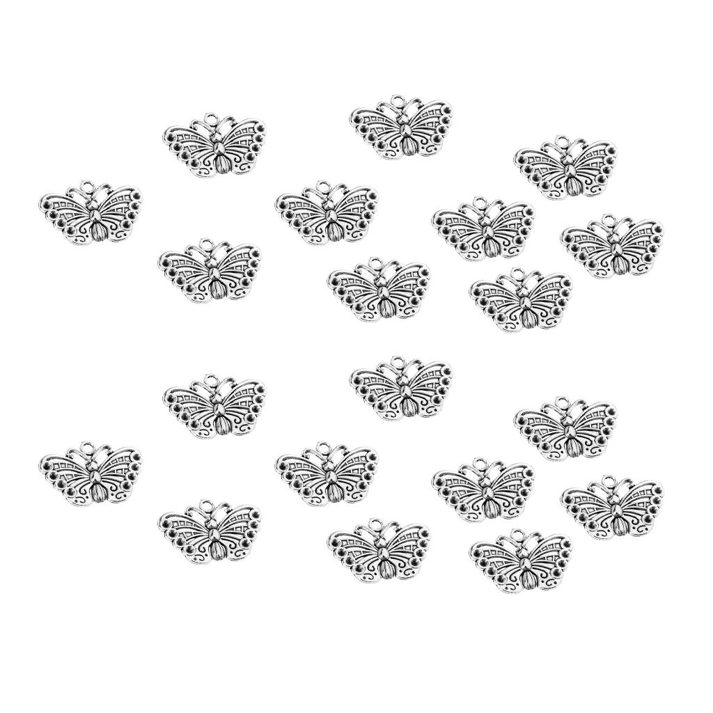 20 Pieces Alloy Butterfly Charms Pendant For Jewelry Making Accessories DIY