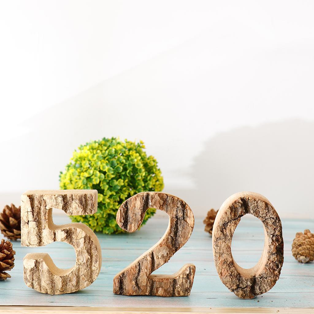 2pcs Wooden Number Decoration DIY Ornaments Decor For Home