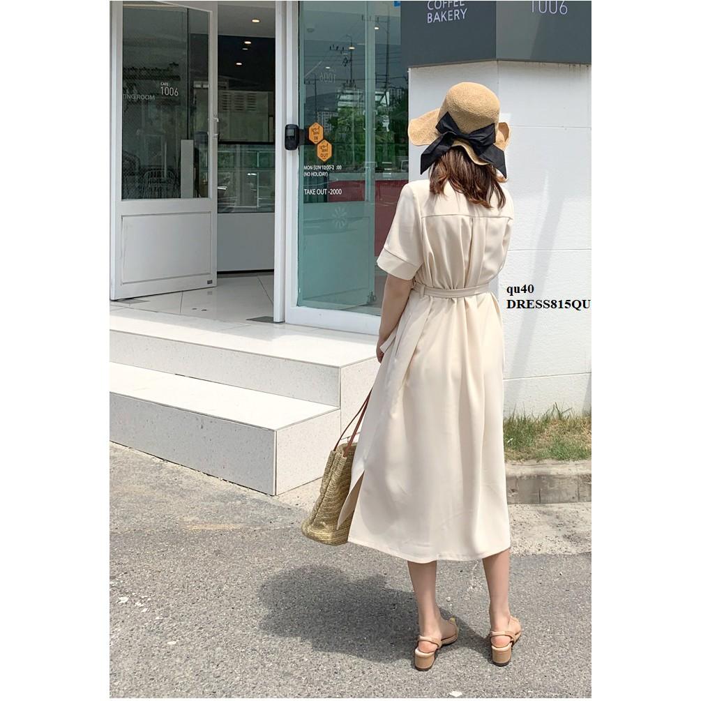 DRESS730 ĐẦM SƠ MI THẮT NƠ EO