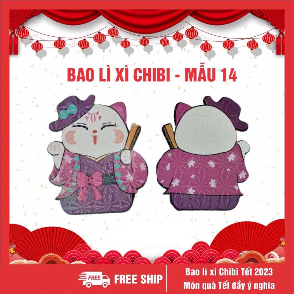 Bao lì xì chibi Tết 2023 cute dễ thương có phản quang - Giao mẫu ngẫu nhiên