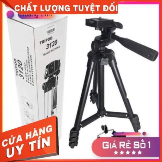 Giá 3 chân quay phim, livestrem Tripod điện thoại, máy ảnh 3120 sơn đen