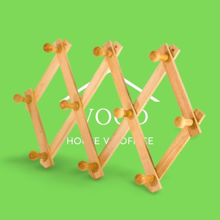 Móc xếp treo quần áo nón bảo hiểm chắc chắn phi 23/Móc áo gỗ 10 núm